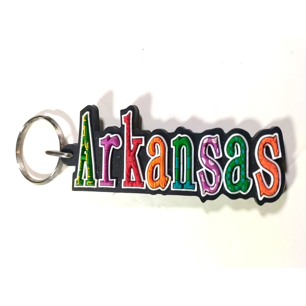 Arkansas Rubber Brightly Colored Keychain